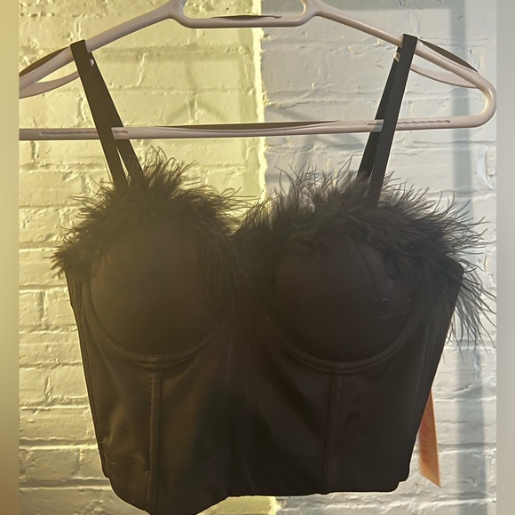 Brand new corset with black fur bought from Lash Next Door - Picture 1 of 4